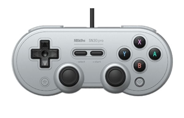 8Bitdo SN30 Pro USB, Gamepad, Nintendo Switch, PC, D-pute, Valg-knapp, Startknapp, Koblet med ledninger (ikke trådløs), USB, Grå