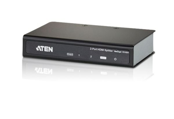 ATEN VS182A-AT-G, HDMI, 2x HDMI, 4096 x 2160 pikseliä, Musta, Metalli, 4K Ultra HD
