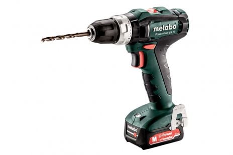Metabo PowerMaxx SB 12 - Hammerbor - trådløs - 2 hastigheter - nøkkelfri borhylse 10 mm - 40 N·m - 2 batterier - 12 V