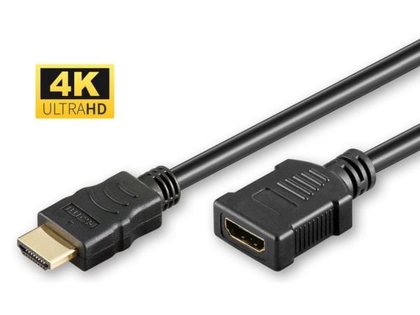 MicroConnect - Ultra High Speed - HDMI-forlengelseskabel - HDMI hann til HDMI hunn - 2 m - svart - 4 K 60 Hz (4096 x 2160) støtte, Lydreturkanal (ARC)