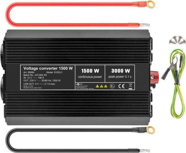Goobay 58884, Universal, Universal, 12 - 13,8 V, 1500 W, 230 V, DC-AC, DC-to-AC