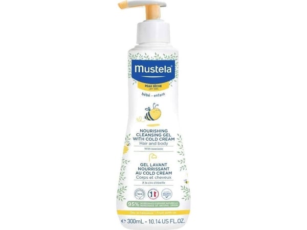 Mustela nærende rensende gel med kald krem for tørr hud 300 ml