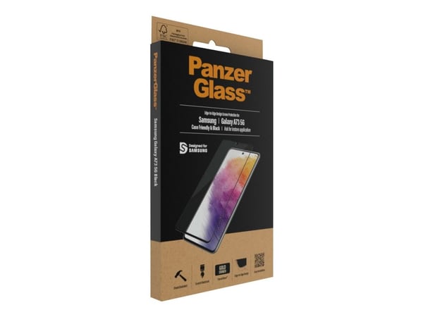 PanzerGlass - Skjermbeskytter til mobiltelefon - etuivennlig - glass - rammefarge svart - for Samsung Galaxy A73 5G
