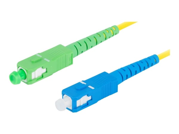 Lanberg - Koblingskabel - SC/APC-enkeltmodus (hann) til SC/UPC-enkeltmodus (hann) - 1 m - 3 mm - fiberoptisk - simpleks - 9 / 125 micron - G.657.A1...
