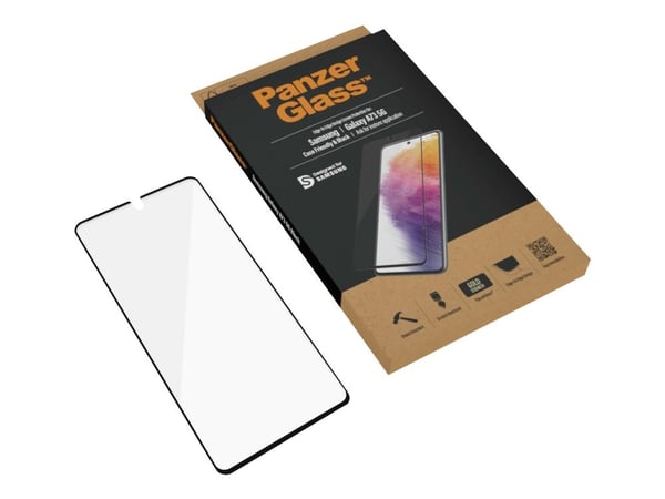 PanzerGlass - Skjermbeskytter til mobiltelefon - etuivennlig - glass - rammefarge svart - for Samsung Galaxy A73 5G