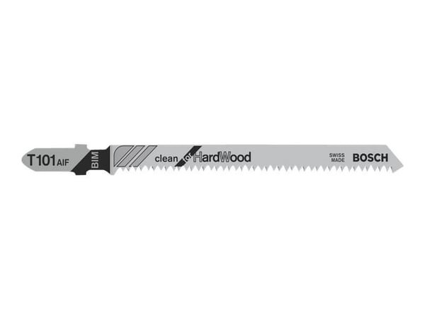 Bosch clean for Hard Wood T 101 AIF - Stikksagblad - for laminat, løvtre, laminerte paneler, epoksy, høytrykkslaminat (HPL) - 5 deler - T-skaft - l...