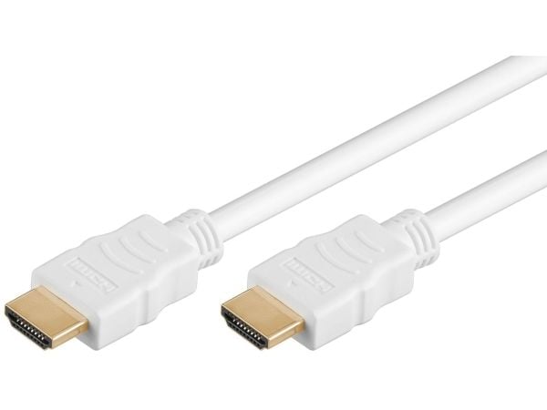 Goobay 61020, 2 m, HDMI-tyyppi A (vakio), HDMI-tyyppi A (vakio), 18 Gbit/s, Äänen paluukanava (ARC), Valkoinen