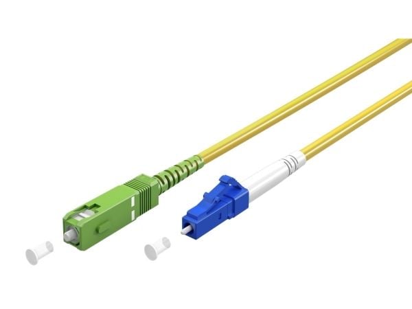 Valokaapeli (FTTH), yksimuotokaapeli (OS2) keltainen, keltainen (Simplex), 20 m