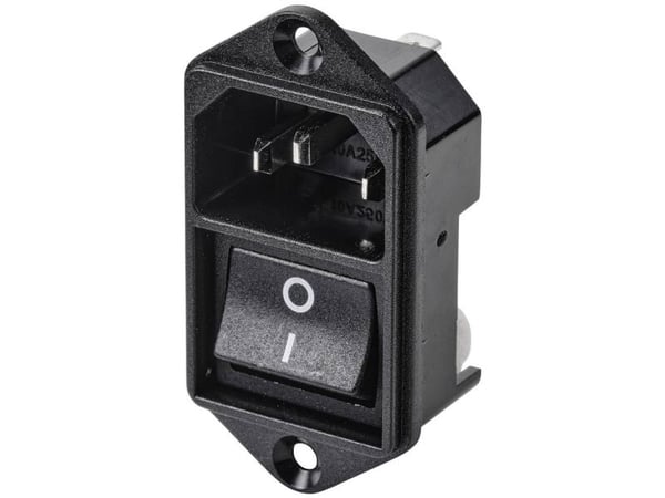TRU COMPONENTS TC-10088376 IEC-pistoke Pistorasia, uppoasennettava pystysuora Navat yhteensä: 3 10 A Musta 1 kpl 1 kpl