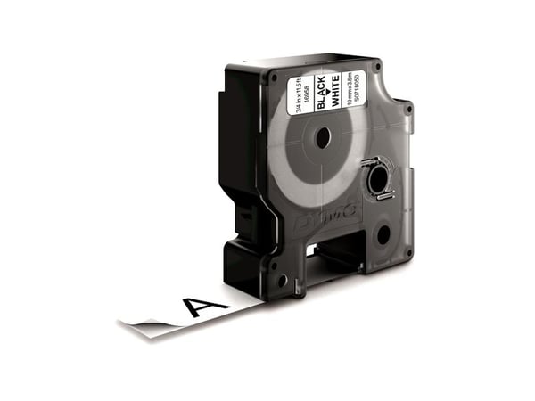 DYMO D1 - Nylon - permanet adhesiv - svart på hvitt - Roll (1.9 cm x 3.5 m) 1 kassett(er) fleksibel etikett-tape - for LabelMANAGER 360D, 420P, 420...