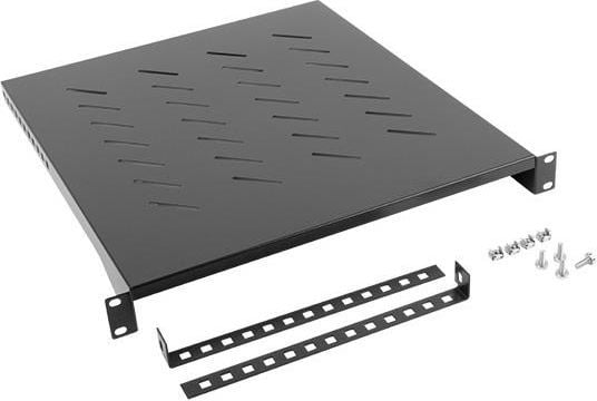 Lanberg - Rack-hylle - svart, RAL 9004 - 1U - 19"
