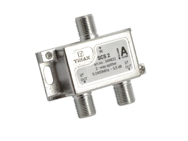 Triax SCS 2, Kaapelin jakaja, 75 O, 5 - 2400 MHz, Harmaa, Naaras, F-Type