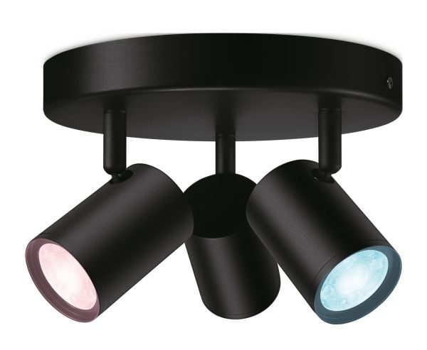 WiZ IMAGEO 3 x kohdevalaisin, pyöreä, Älykäs kohdevalo, Musta, LED, Ei vaihdettavissa oleva hehkulamppu, 2200 K, 6500 K