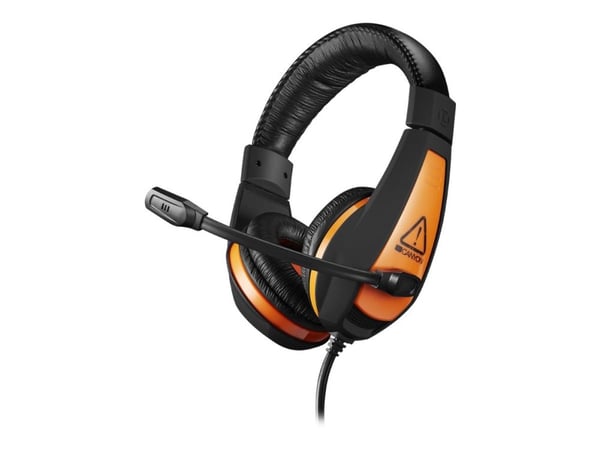 Canyon Gaming StarRaider GH-1A - Hodesett - full størrelse - kablet - 3,5 mm jakk - svart / oransje