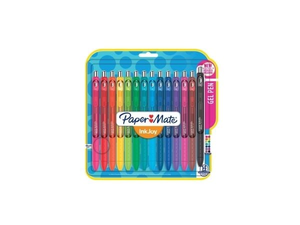 Papermate InkJoy, Uttrekkbar gelépenn, Assorterte farger, Flerfarget, Medium, Blister, 14 stykker