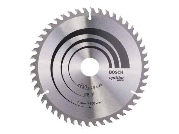 Bosch Optiline Wood - Sirkelformet sagblad - for tre - 210 mm - 48 tenner