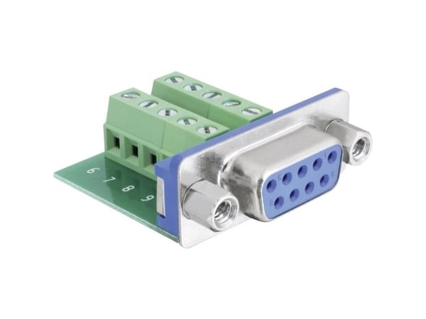 DeLOCK 65268, Sub-D 9 pin, Terminal block 10 pin, Vihreä