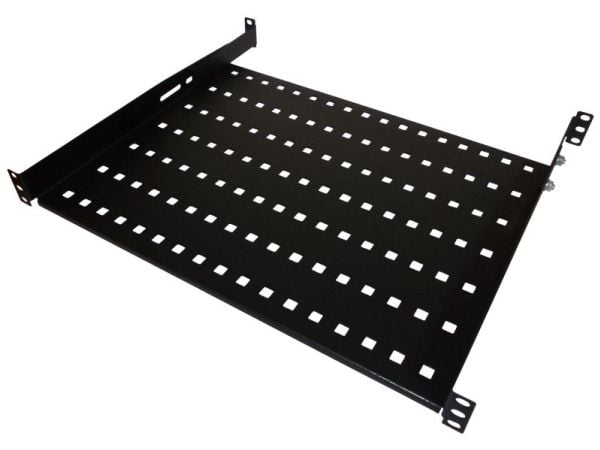 Alantec stålkonsol 19" 1U djup 350 mm, svart, 4 infästningspunkter (SA-P-19-1U-350-4-C-02)