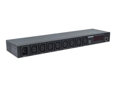 Intellinet 19" Intelligent 8-Port PDU, 19" Rackmountable C13 Intelligent Power Distribution Unit; Monitors Power, Temperature and Humidity - Tehonj...