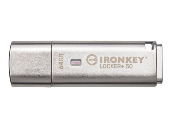 Kingston IronKey Locker+ 50 - USB-flashstasjon - kryptert - 64 GB - USB 3.2 Gen 1