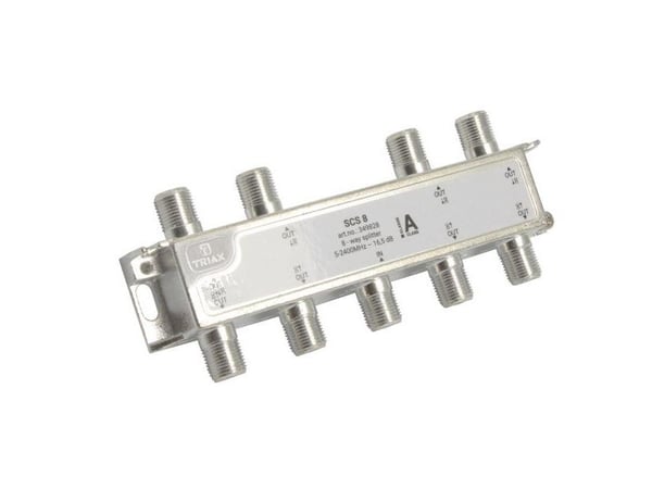 Triax SCS 8, Kaapelin jakaja, 75 O, 5 - 2400 MHz, Harmaa, Naaras, F-Type