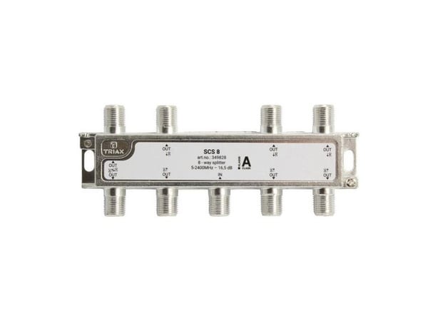 Triax SCS 8, Kaapelin jakaja, 75 O, 5 - 2400 MHz, Harmaa, Naaras, F-Type