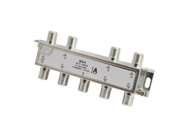 Triax SCS 8, Kaapelin jakaja, 75 O, 5 - 2400 MHz, Harmaa, Naaras, F-Type