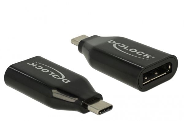 Delock - Video adapter - USB-C (hann) til DisplayPort (hunn) - DisplayPort (Alt-modus) - støtte for 4K 60 Hz (3840 x 2160) - svart