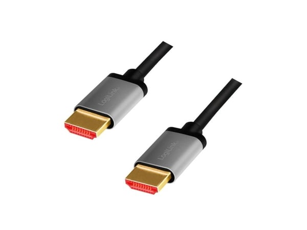 LogiLink CHA0106, 3 m, HDMI Type A (Standard), HDMI Type A (Standard), 3D, 48 Gbit/sek, musta, harmaa
