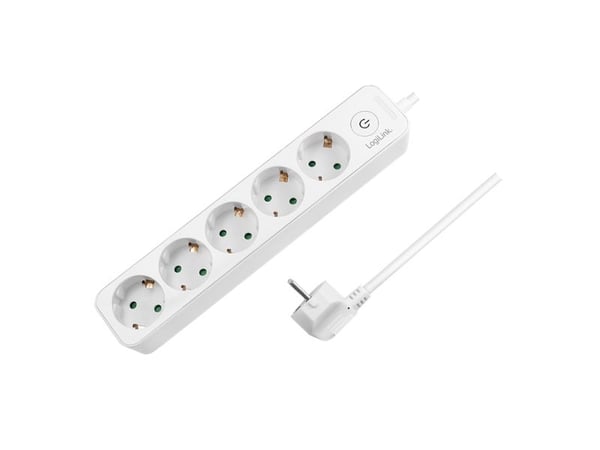 LogiLink LPS246, 1,5 m, 5 AC-pistorasia(a), Sisätila, Tyyppi F, Type F (CEE 7/4), IP20