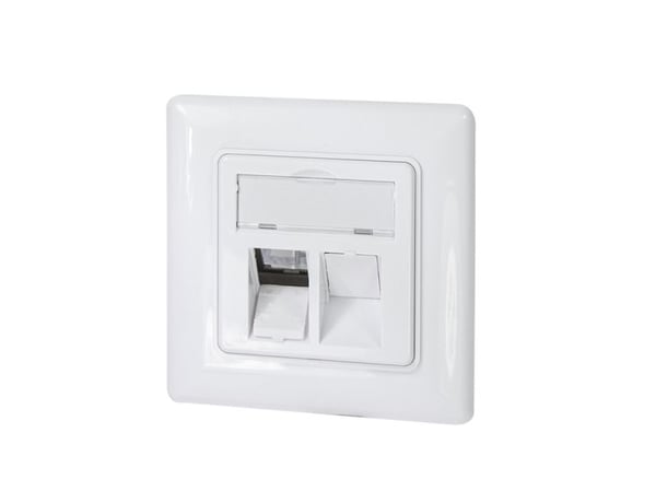 LogiLink uppoasennettava rasia 2 Keystone-moduulille, 45° kulmassa oleva pistorasia