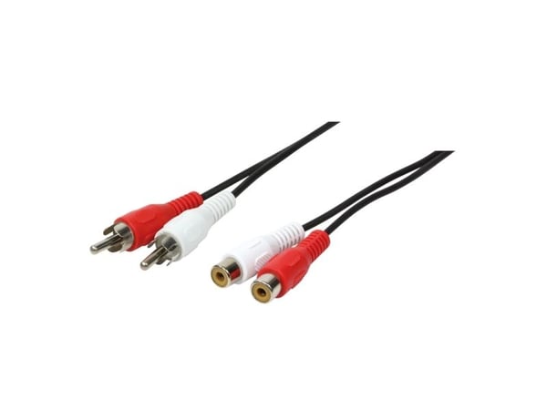 LogiLink 2xRCA - 2xRCA, 10m, 2 x RCA, Hankjønn, 2 x RCA, Hunkjønn, 10 m, Sort
