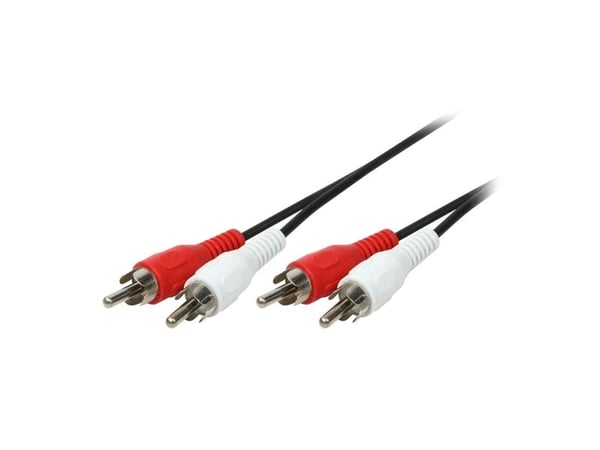 LogiLink 2xRCA - 2xRCA, 5m, 2 x RCA, Hankjønn, 2 x RCA, Hankjønn, 5 m, Sort