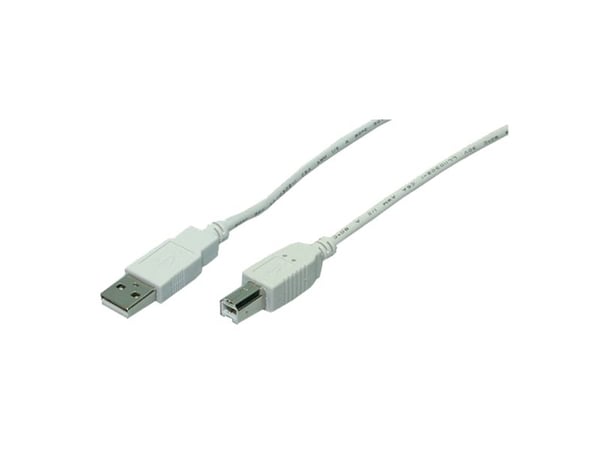 Kabel LogiLink USB 2.0-kabel A-plugg-B-plugg grå 5m