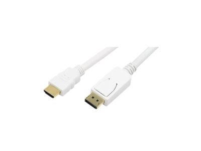 LogiLink 2m, HDMI-DP, 2m, HDMI, DisplayPort, Gull, 1920 x 1080 piksler, Hvit