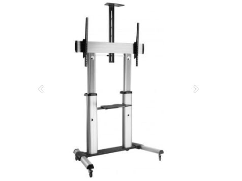 Techly ICA-TR24, Sølv, Sølv, 1 hyller, Sort, 100 kg, 2,54 m (100")