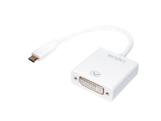 LogiLink UA0245A, 0,14 m, DVI, USB Typ-A, Vit