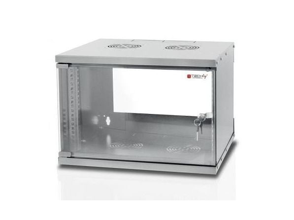 Techly I-CASE EL-1006G45, Veggmonterbar hylle, 6U, 50 kg, 14,2 kg, Grå