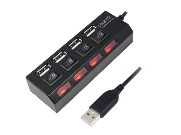 LogiLink USB 2.0 Hub 4-Port - Hub - 4 x USB 2.0 - stasjonær