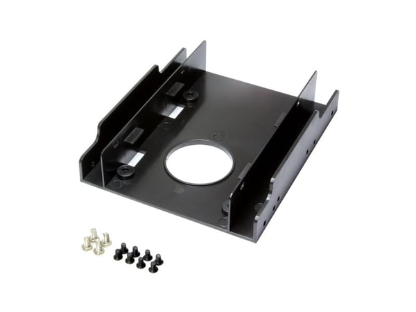 LogiLink AD0010, 2x 3,5", Etupaneeli, musta, 2.5", Muovi, 122 mm
