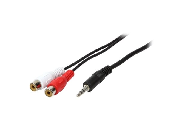 LogiLink 1x3.5mm - 2xRCA, 0.2m, 3.5mm, Hankjønn, 2 x RCA, Hunkjønn, 0,2 m, Sort