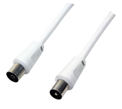 LogiLink CA1061, 2,5 m, Coaxial Plug, Coaxial jack, Hvit