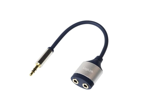LogiLink CA1100, Blå, 3.5 mm, 2x 3.5 mm, Hankjønn, Hunkjønn, 0,18 m