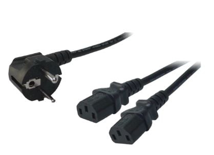 LogiLink 1.5m, Schuko-C13/2xIEC C13, M/F, 1,5 m, CEE7/14, C13 kopling