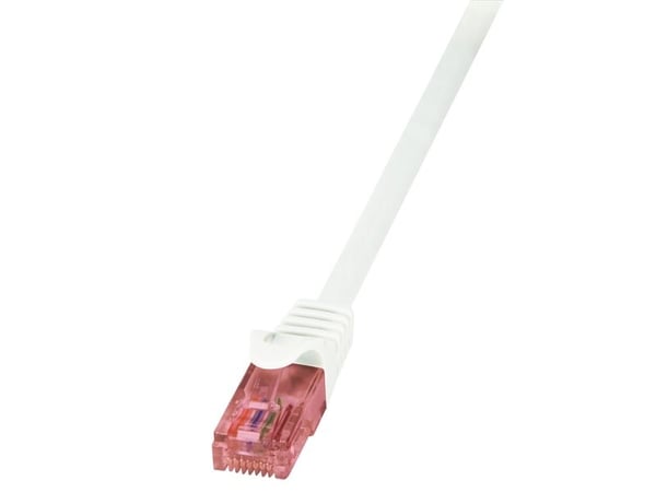 LogiLink PrimeLine - Patch-kabel - RJ-45 (hane) till RJ-45 (hane) - 1 m - UTP - CAT 6 - halogenfri - vit