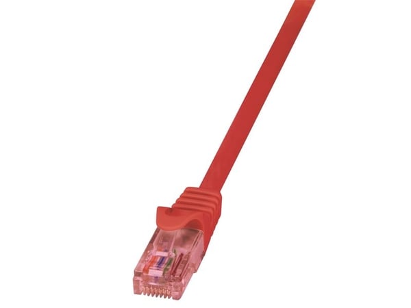 LogiLink PrimeLine - Koblingskabel - RJ-45 (hann) til RJ-45 (hann) - 3 m - UTP - CAT 6 - halogenfri - rød