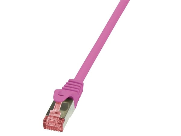 LogiLink PrimeLine - Koblingskabel - RJ-45 (hann) til RJ-45 (hann) - 5 m - SFTP, PiMF - CAT 6 - halogenfri, uten hindringer - rosa