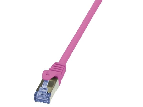 LogiLink PrimeLine - Koppeledning - RJ-45 (hann) til RJ-45 (hann) - 2 m - SFTP, PiMF - CAT 6a - halogenfri - rosa