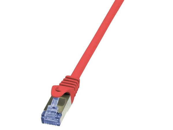 LogiLink PrimeLine - Koblingskabel - RJ-45 (hann) til RJ-45 (hann) - SFTP, PiMF - CAT 6a - halogenfri, uten hindringer - rød