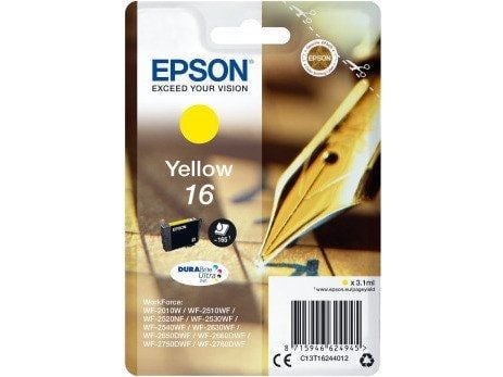 Epson 16 - 3.1 ml - gul - original - blekkpatron - for WorkForce WF-2010, WF-2510, WF-2520, WF-2530, WF-2540, WF-2630, WF-2650, WF-2660, WF-2750
